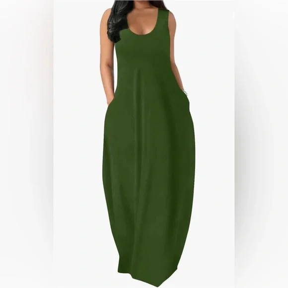 hunter green summer dress Dark green maxi halter summer party dress 5172